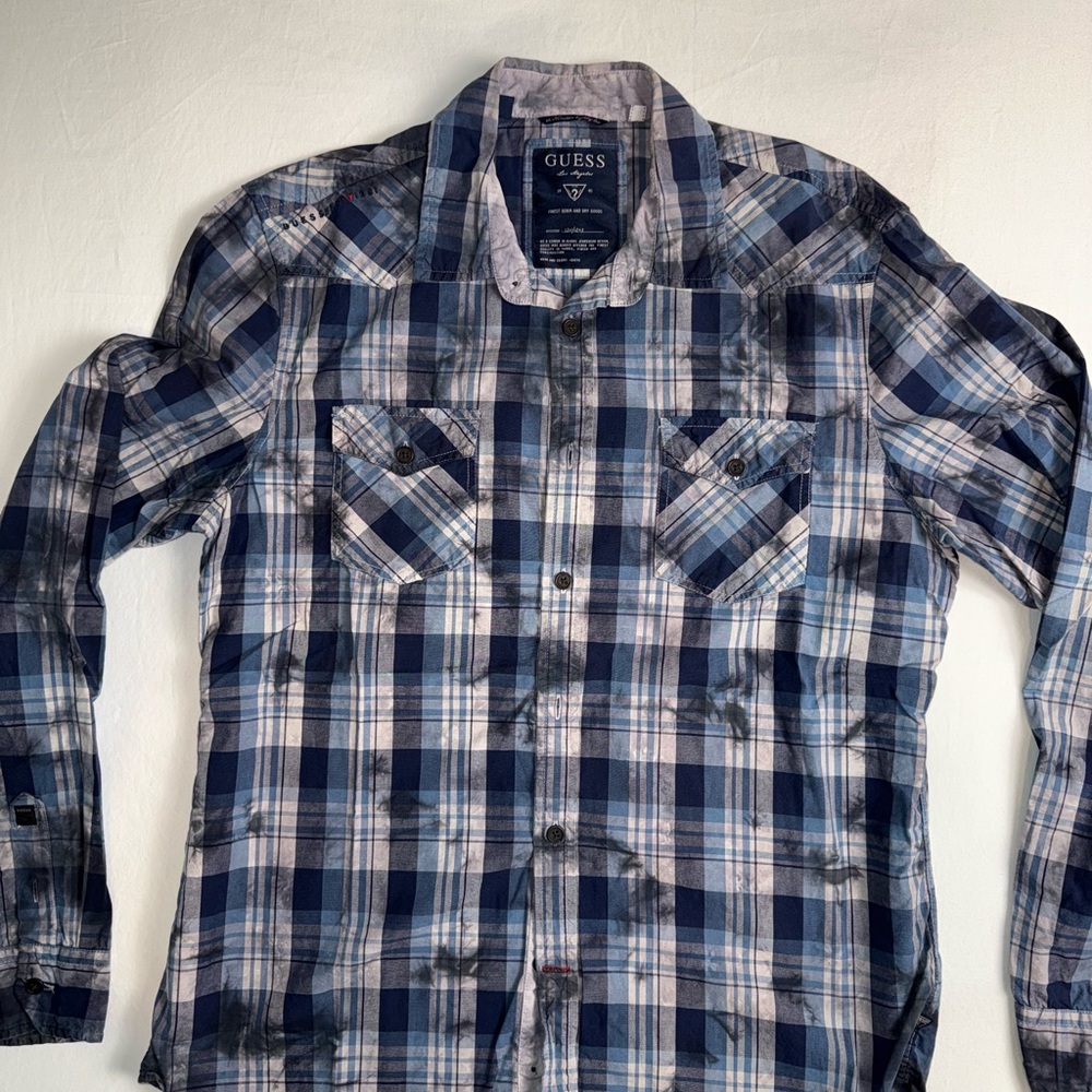 Men’s Guess Casual Button Down Shirt Size Large